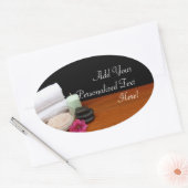 Wellness-Center/Massage/Pediküre Salonszene Schwar Ovaler Aufkleber (Umschlag)