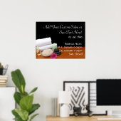 Wellness-Center/Massage/Pediküre Salonszene Schwar Poster (Heimbüro)