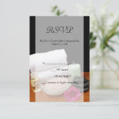 Wellness-Center/Massage/Pediküre Salonszene Schwar RSVP Karte (Stehend Vorderseite)