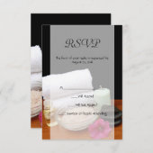 Wellness-Center/Massage/Pediküre Salonszene Schwar RSVP Karte (Vorne/Hinten)