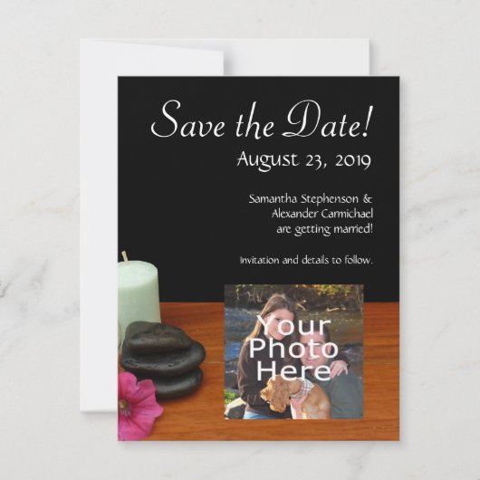 Wellness-Center/Massage/Pediküre Salonszene Schwar Save The Date (Vorderseite)