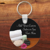 Wellness-Center/Massage/Pediküre Salonszene Schwar Schlüsselanhänger (Vorderseite)