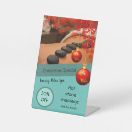 Wellness-Center Massage Rabatt Business Weihnachts Sockelschild