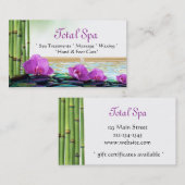 Wellness-Center Massage Salon Business Card Lila W Visitenkarte (Vorne/Hinten)