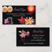 Wellness-Center Massage Salon Business Card Schwar Visitenkarte (Vorne/Hinten)
