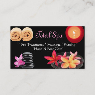 Wellness-Center Massage Salon Business Card Schwar Visitenkarte