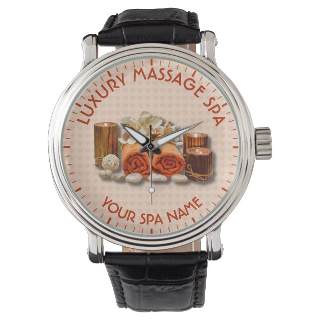 Wellness-Center Massage Therapie Salon Kerzenstein Armbanduhr (Vorderseite)