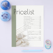 Wellness-Center Massage White Gray Stones Preislis Flyer (Einzeln)