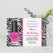 Wellness-Center-Nagellack-Geburtstags-Einladungen Einladung (Stehend Vorderseite)