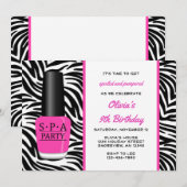 Wellness-Center-Nagellack-Geburtstags-Einladungen Einladung (Vorne/Hinten)