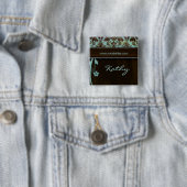 Wellness-Center-Name-Tag-Taste Brooch Damaske blau Button (Beispiel)