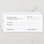 Wellness-Center- oder Massagetherapeut Geschenkgut (Rückseite)