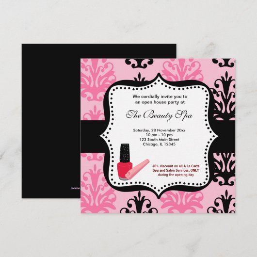 Wellness-Center Open House Einladung (Vorne/Hinten)