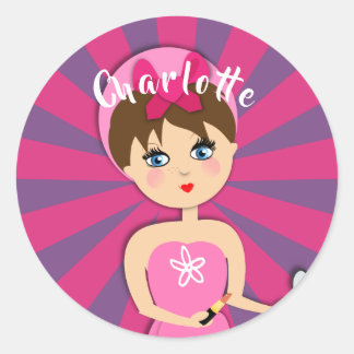 Wellness-Center Pamper Girly Kinder Niedlich Happy Runder Aufkleber