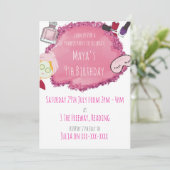 Wellness-Center Pamper Party Einladung für Kinder (Stehend Vorderseite)