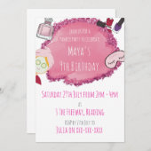 Wellness-Center Pamper Party Einladung für Kinder (Vorne/Hinten)