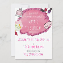 Wellness-Center Pamper Party Einladung für Kinder