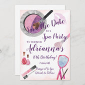 Wellness-Center Party Einladung, bearbeitbar 10. G Save The Date (Vorne/Hinten)