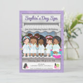 Wellness-Center Party Einladung für junge Mädchen (Stehend Vorderseite)