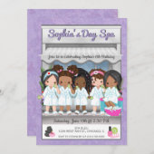 Wellness-Center Party Einladung für junge Mädchen (Vorne/Hinten)