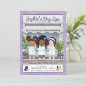 Wellness-Center Party Einladung für junge Mädchen (Stehend Vorderseite)