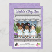 Wellness-Center Party Einladung für junge Mädchen (Vorne/Hinten)