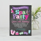 WELLNESS-CENTER PARTY EINLADUNG - KINDERGEBURTSTAG (Stehend Vorderseite)