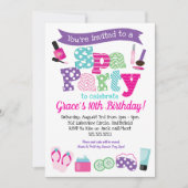 WELLNESS-CENTER PARTY EINLADUNG - KINDERGEBURTSTAG (Vorderseite)