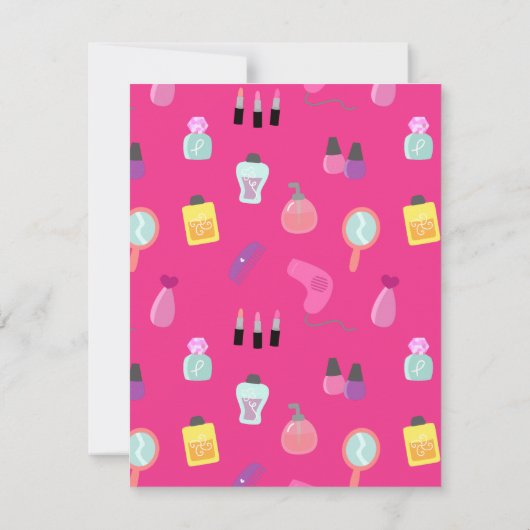 Wellness-Center-Party, für Mädchen verwöhnen Einladung (Rückseite)