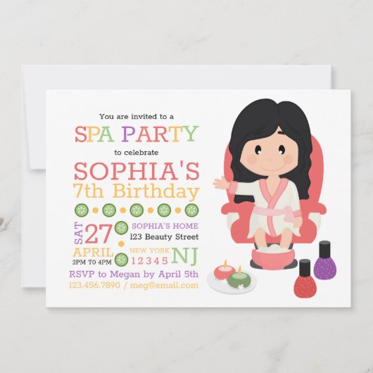 Wellness-Center Party Geburtstag Einladung (Vorderseite)