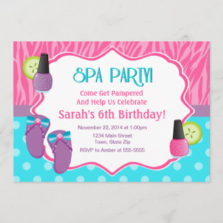 Wellness-Center Party Geburtstag Einladung 12x18 K