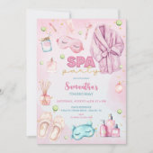 Wellness-Center Party Geburtstag, Ruhespover, Slum Einladung (Vorderseite)