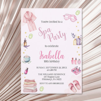 Wellness-Center Party Girl Beauty Watercolor Glam Einladung