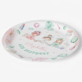 Wellness-Center Party Girl Birthday Paper Plate Pappteller (Schrägansicht)