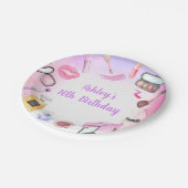 Wellness-Center Party Girl Glamour Makeup Geburtst Pappteller (Schrägansicht)