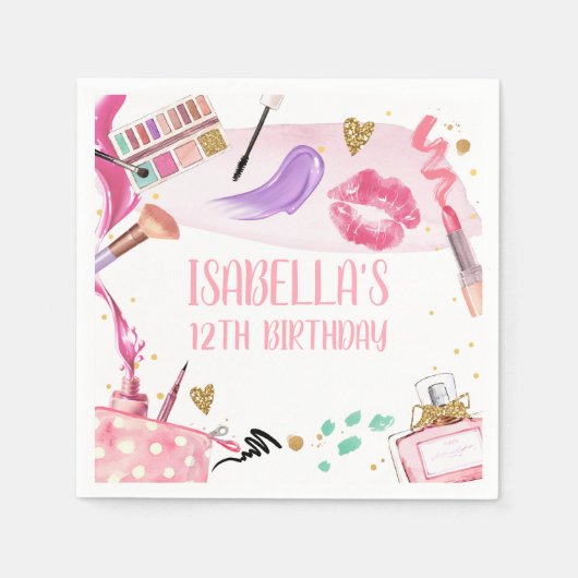 Wellness-Center Party Girl Glamour Makeup Geburtst Serviette (Vorderseite)