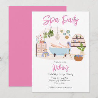 Wellness-Center Party Glam Adult Geburtstag Einladung