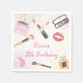 Wellness-Center Party Glam Girl Makeup Geburtstag Serviette (Vorderseite)