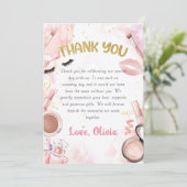 Wellness-Center Party Glamour Girl Makeup Geburtst Dankeskarte (Stehend Vorderseite)