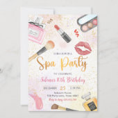 Wellness-Center Party Glitz Glam Girl Makeup Gebur Einladung (Vorderseite)