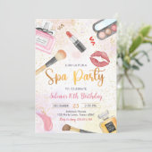 Wellness-Center Party Glitz Glam Girl Makeup Gebur Einladung (Stehend Vorderseite)