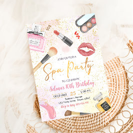 Wellness-Center Party Glitz Glam Girl Makeup Gebur Einladung