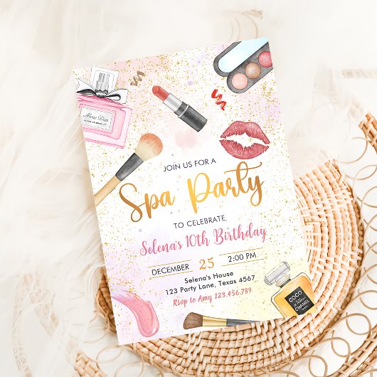 Wellness-Center Party Glitz Glam Girl Makeup Gebur Einladung