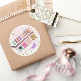 Wellness-Center Party Glitz Glam Glamour Girl Make Runder Aufkleber