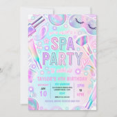 Wellness-Center Party Glow Pastel Makeup Pamper Ge Einladung (Vorderseite)
