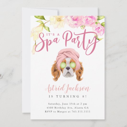 Wellness-Center Party Kindergeburtstag Einladung (Vorderseite)