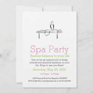 Wellness-Center Party Massage Icon Einladung