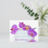 Wellness-Center Party mit Orchideen Einladung (Stehend Vorderseite)