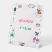 Wellness-Center Party Pamper Birthday Manicstation Sockelschild (Vorderseite)