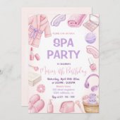 Wellness-Center Party Pamper Glam Day Girls Party Einladung (Vorne/Hinten)